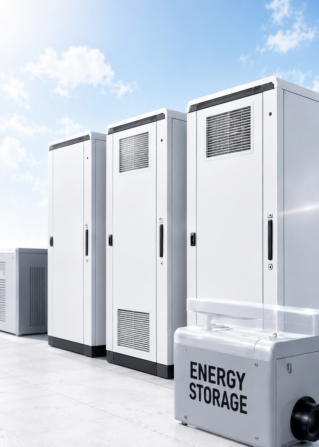 屋外に設置された蓄電池ユニット